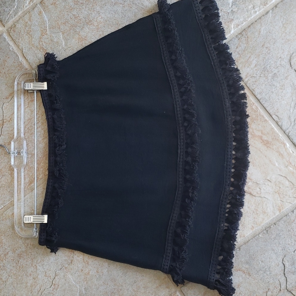 Tassle Trim Boho Mini Skirt NWT